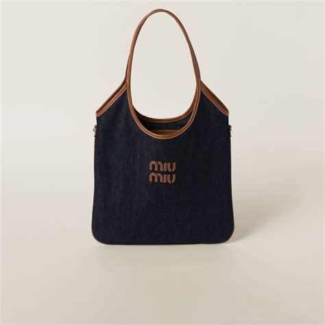 miu miu bag denim|Blue/brandy Ivy Denim Bag .